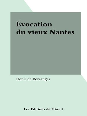 cover image of Évocation du vieux Nantes